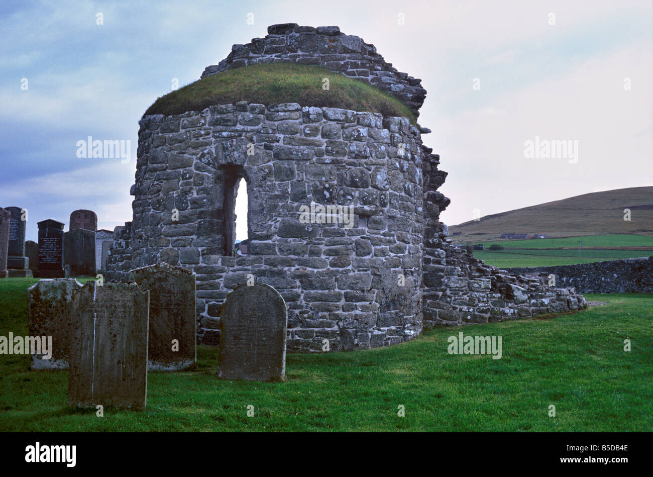 Orphir round church dating form the Norse period, Mainland, Orkney Islands, Scotland, Europe Stock Photo
