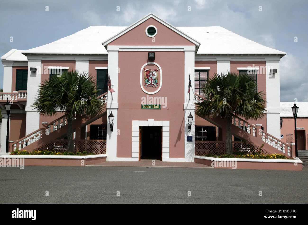 A shot of the Town Hall in King's Square,  St George, Bermuda Stock Photo
