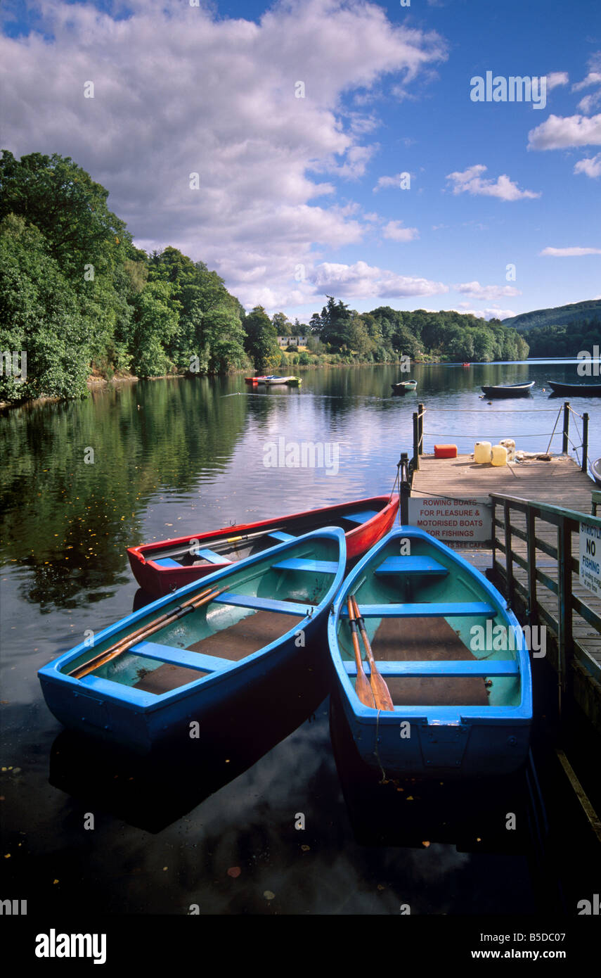 Boats and lake, Pitlochry, Perth and Kinross, central ScotlandScotland, Europe Stock Photo