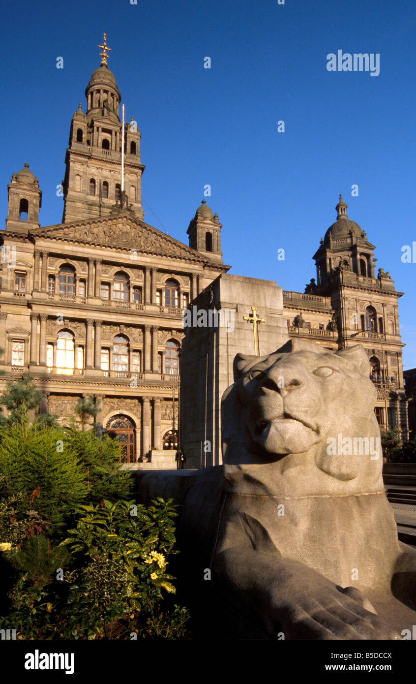 George Square and City Chambers dating from 1888, Glasgow, Scotland, Europe Stock Photo