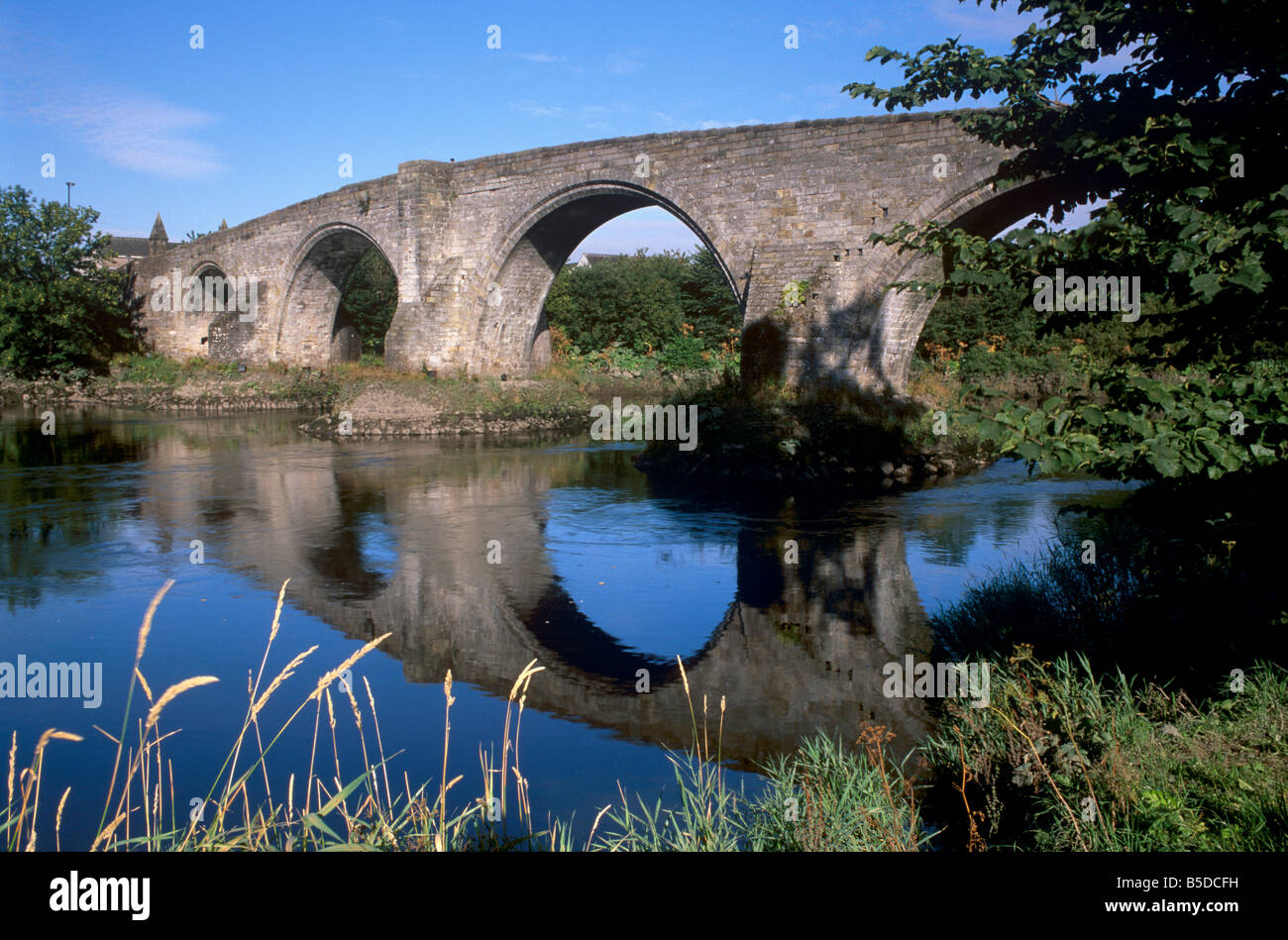 Old Bridge of Stirling, site of the battle of Stirling, where Wallace defeated English troops, Stirling, Scotland Stock Photo