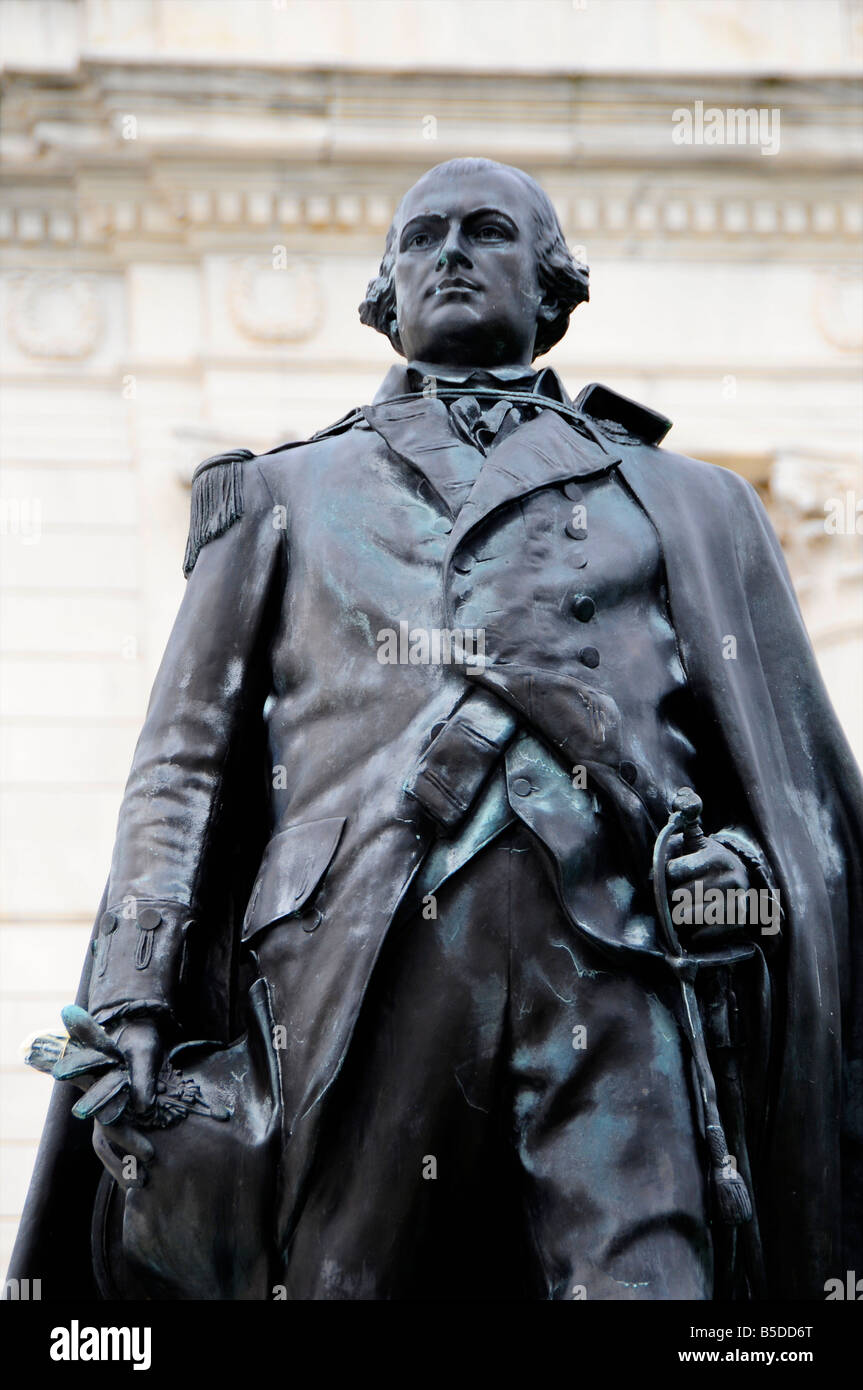 Statue of Washington at the Rhode Island State House, Providence, Rhode Island Stock
