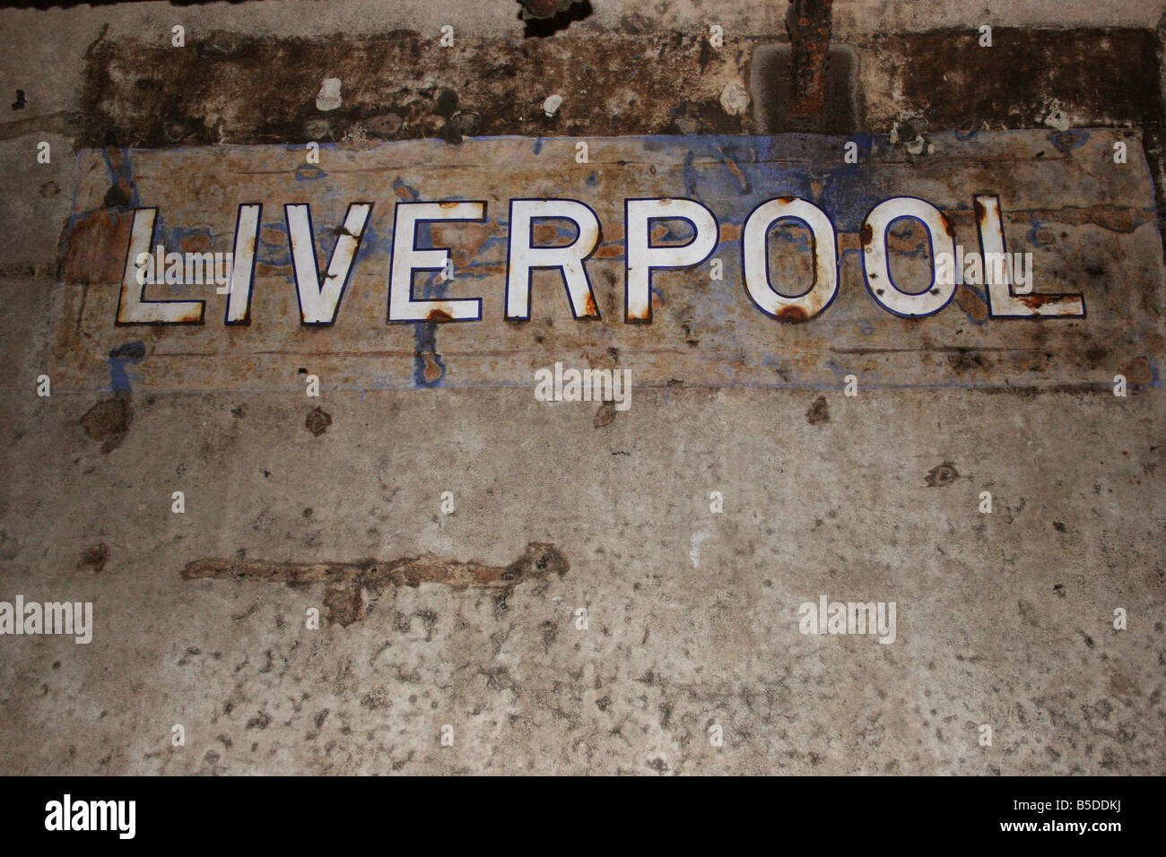 Liverpool old sign at Moet et Chandon Cellars Head Office, Epernay France Horizontal. 50641 Epernay2005 Stock Photo