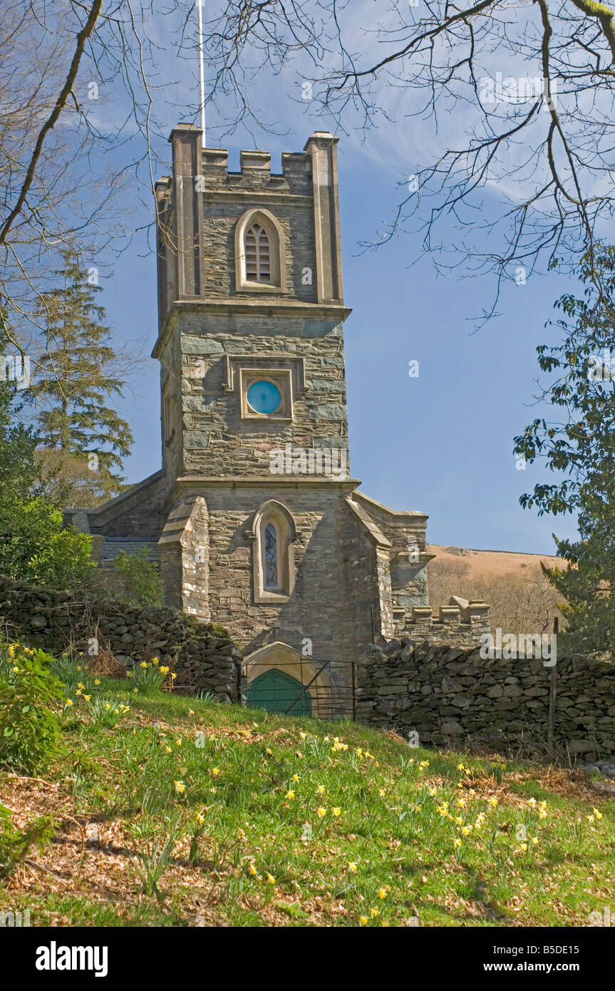 Rydal village church, William Wordsworth was churchwarden here whilst living at Rydal Mount, Lake District, Cumbria, England Stock Photo