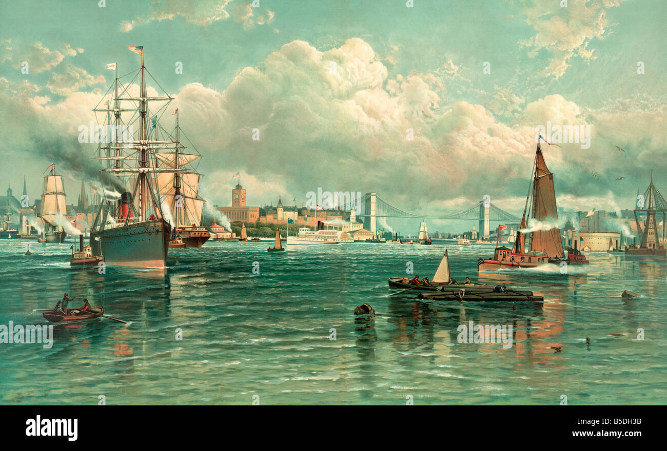 New york harbor 1880s hi-res stock photography and images - Alamy