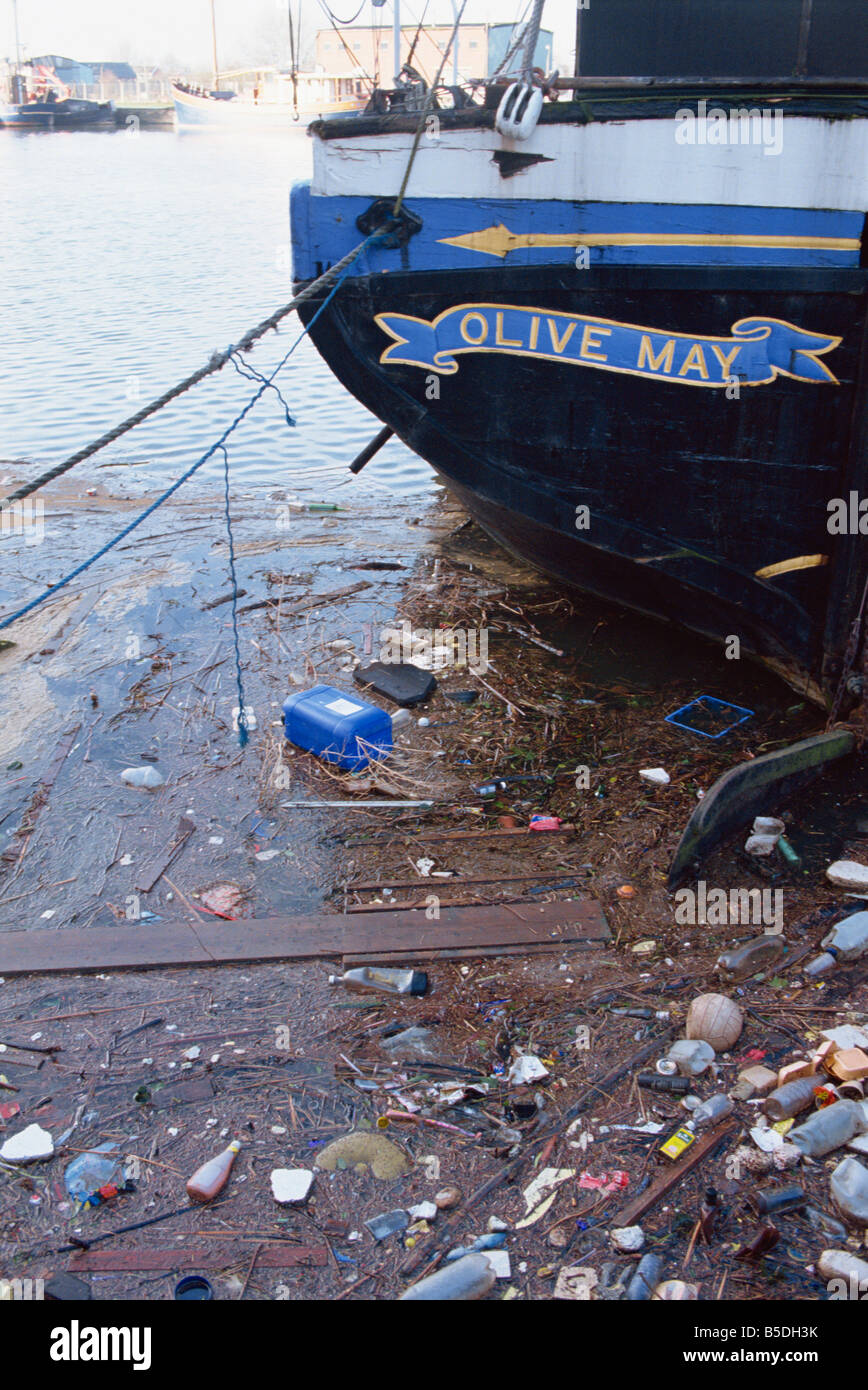 Rubbish in Gloucester Docks England United Kingdom Europe Stock Photo