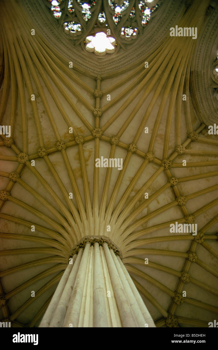 Ceiling of the Chapter House Wells Cathedral Somerset England United ...