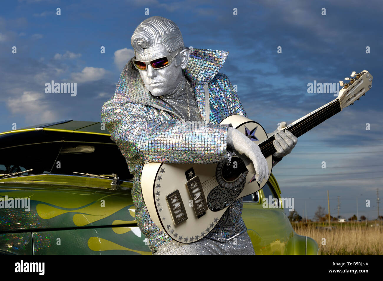 License available at MaximImages.com - Silver Elvis Stock Photo