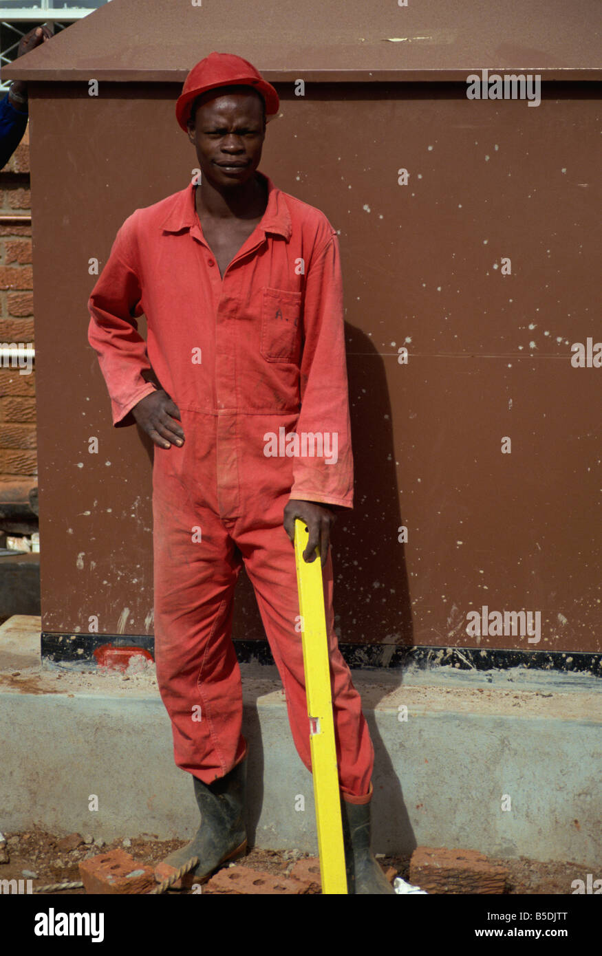 Construction worker Zimbabwe Africa Stock Photo Alamy