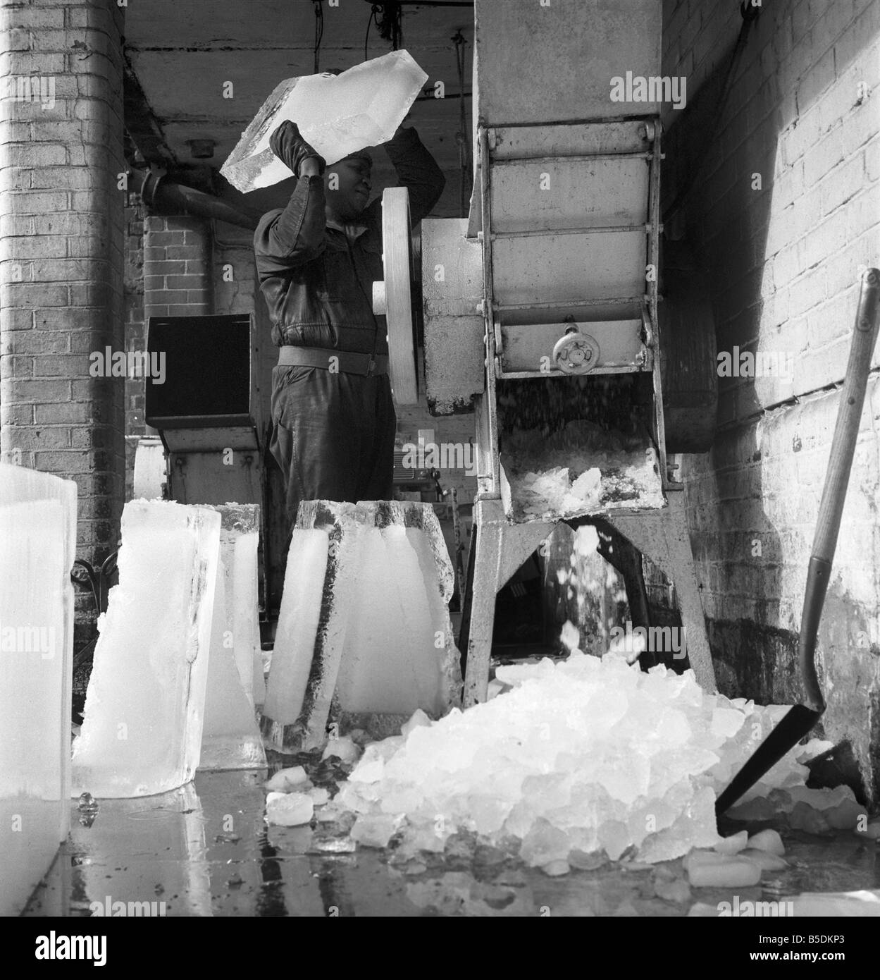 Ice Factory General scene at a London factory which manufacture ice. Our picture shows Blocks