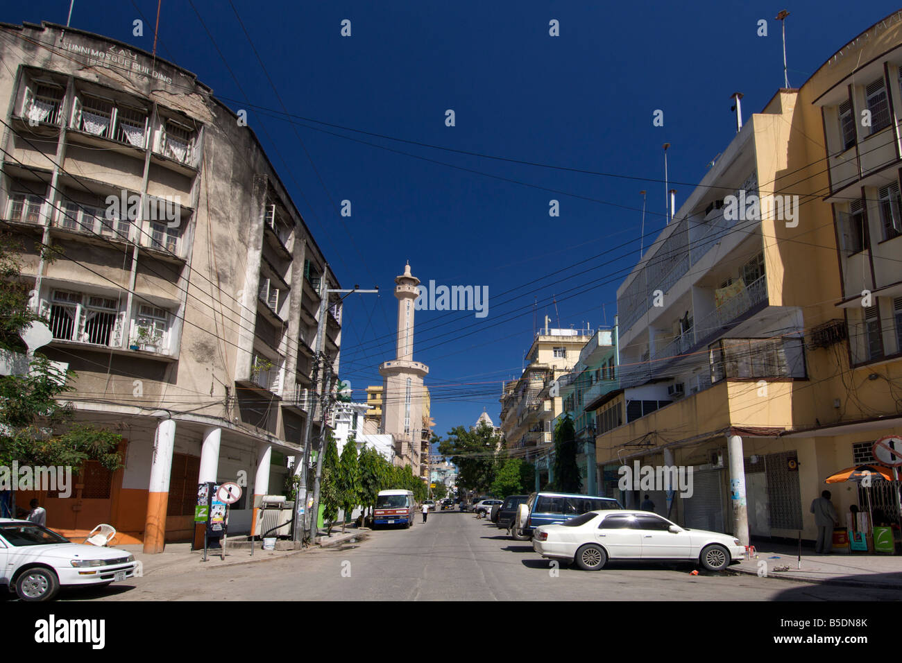 Street in Dar es Salaam, the Tanzanian capital. Stock Photo