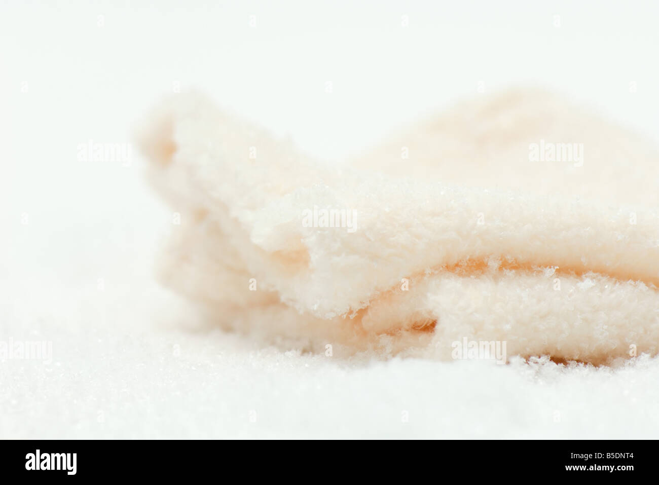 Baby blanket in snow, close-up Stock Photo