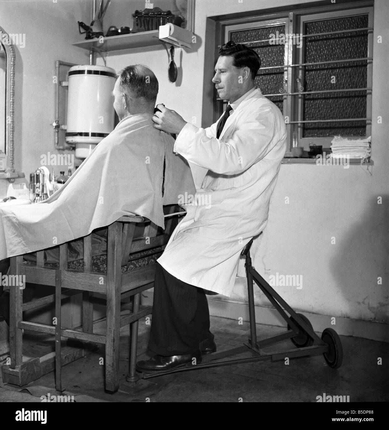 Inventions The Mobile Barber Chair. 1960 A791 Stock Photo Alamy