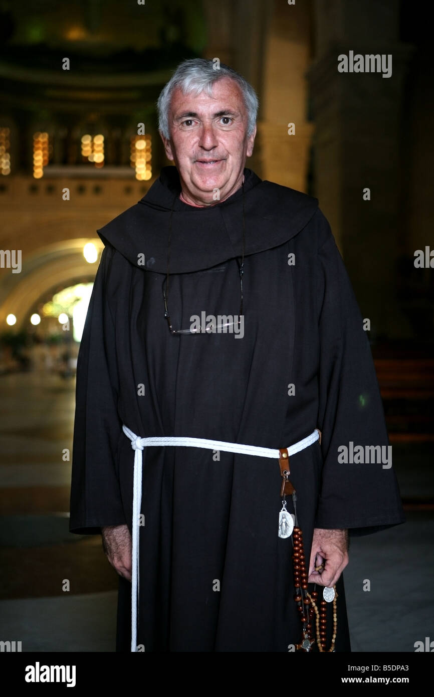 a monk at mount tabor Stock Photo