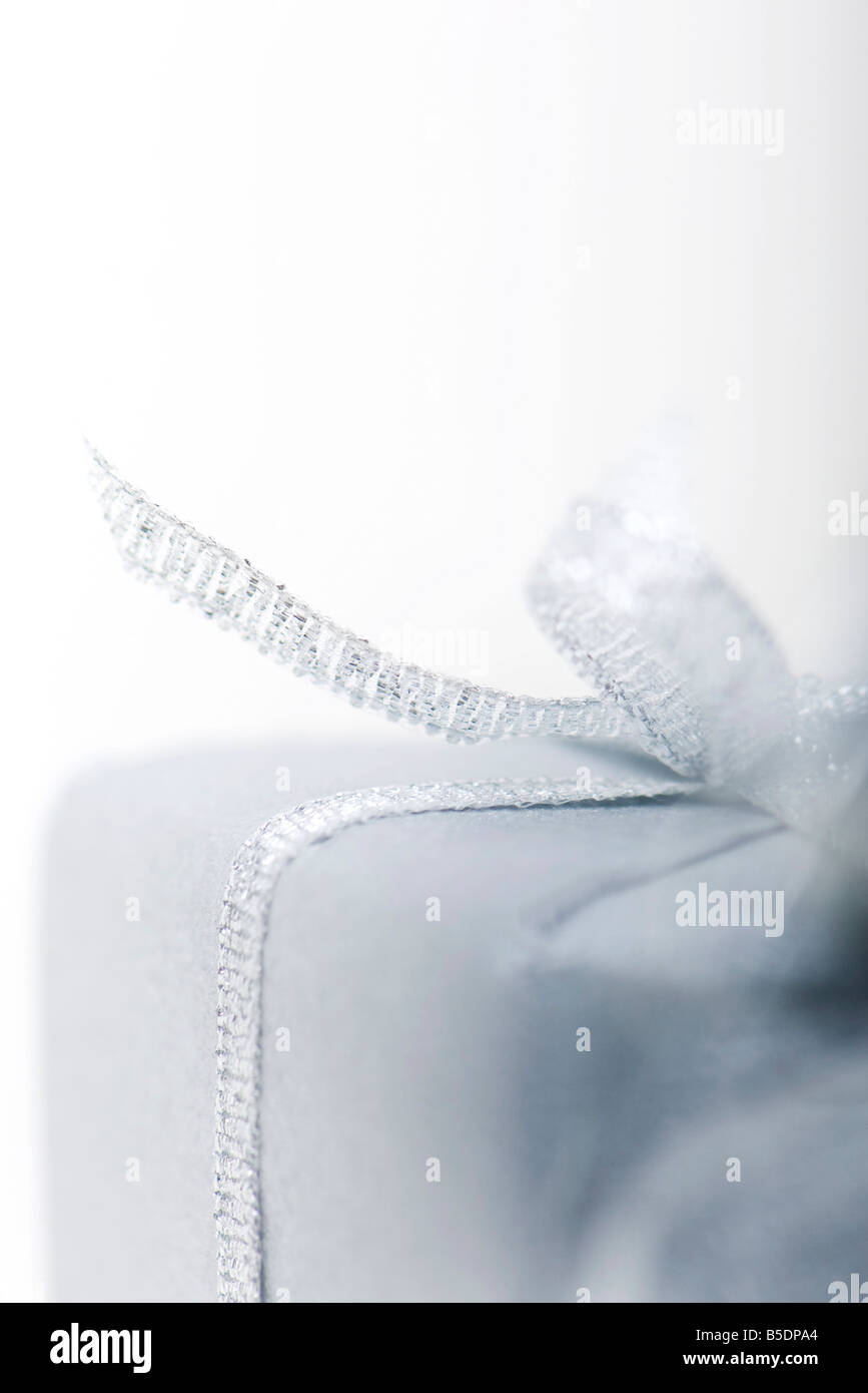 Detail of gift wrapped present Stock Photo