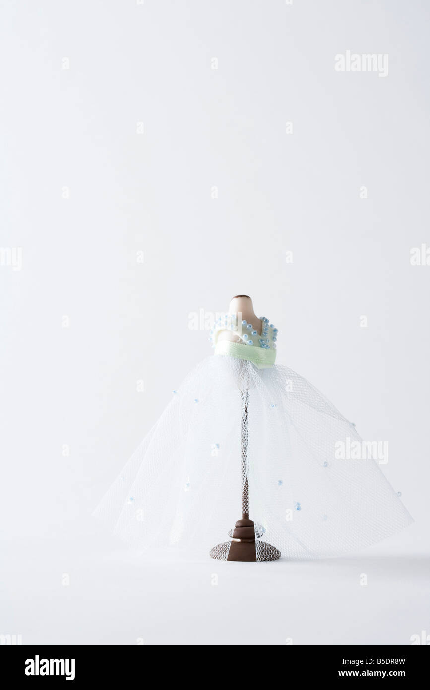 Miniature wedding dress on dressmaker’s form Stock Photo - Alamy