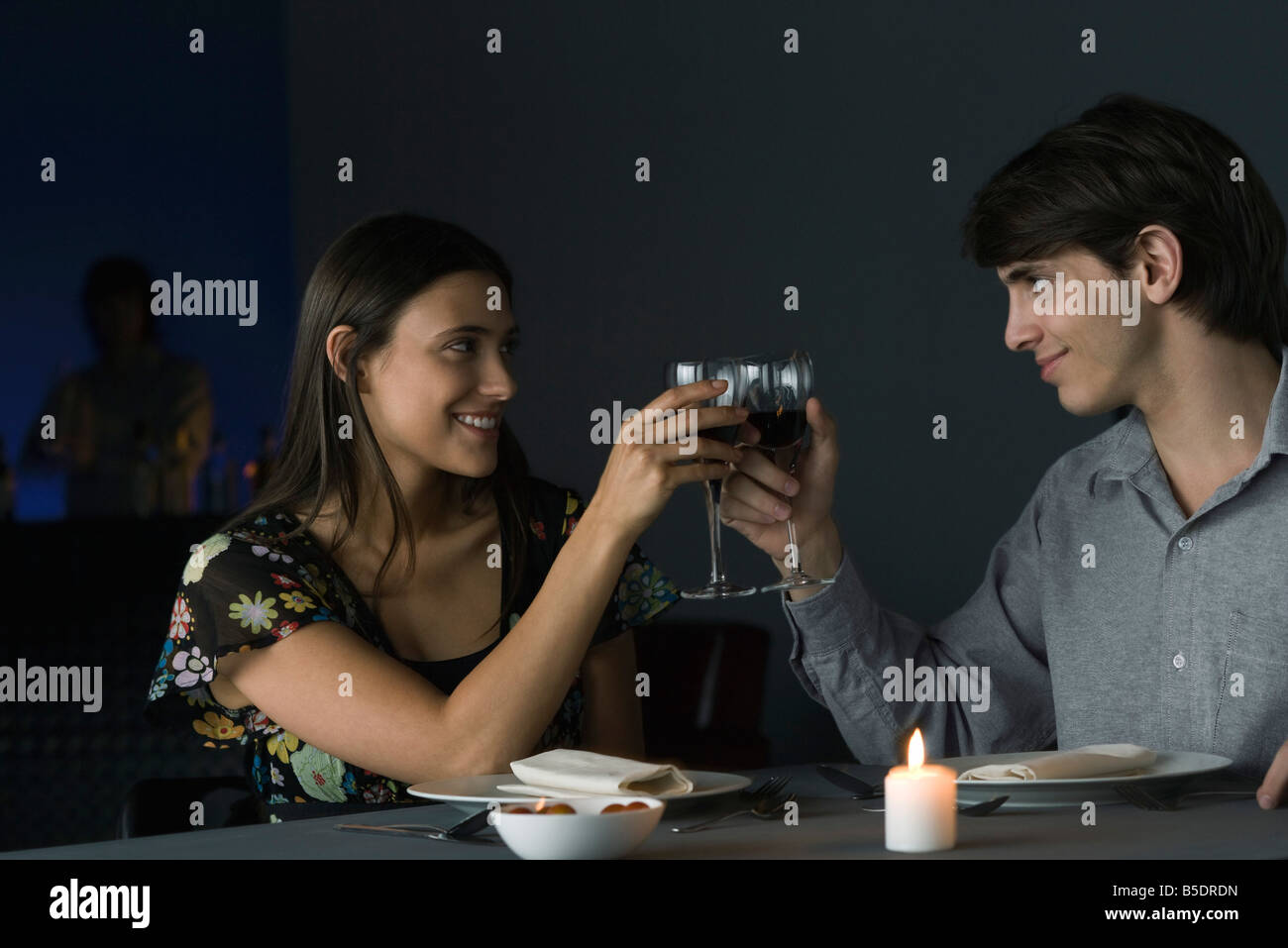 Couple on date woman eye contact hires stock photography and images