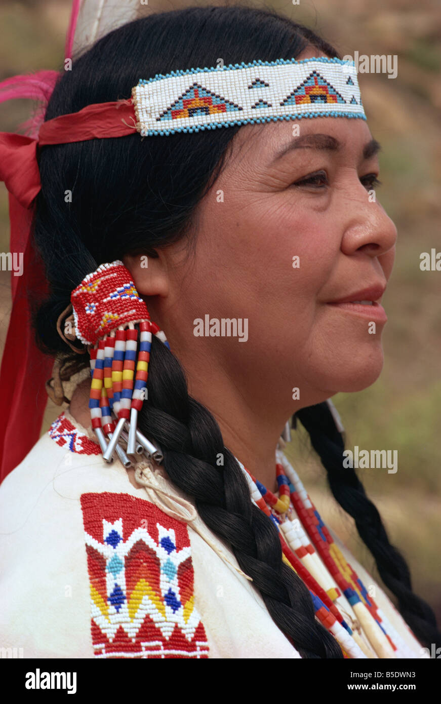 Wife of Kiowa Indian chief, Gallup, New Mexico, USA, North America Stock Photo