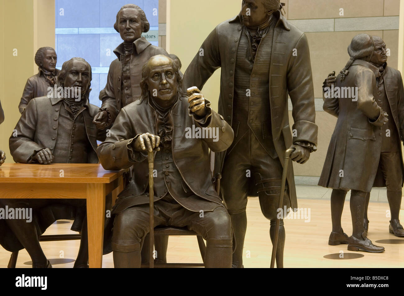 Bronze statues of 42 delegates to the Constitutional Convention, Signers' Hall, Independence Mall, Philadelphia Stock Photo