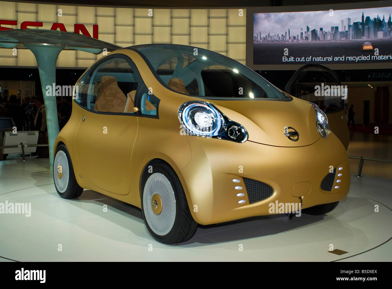 Paris France, Paris Auto Show, Electric Motor, Concept Car, Nissan 'NUV U' Built of Natural and Recycled Materials, Green Tech Stock Photo