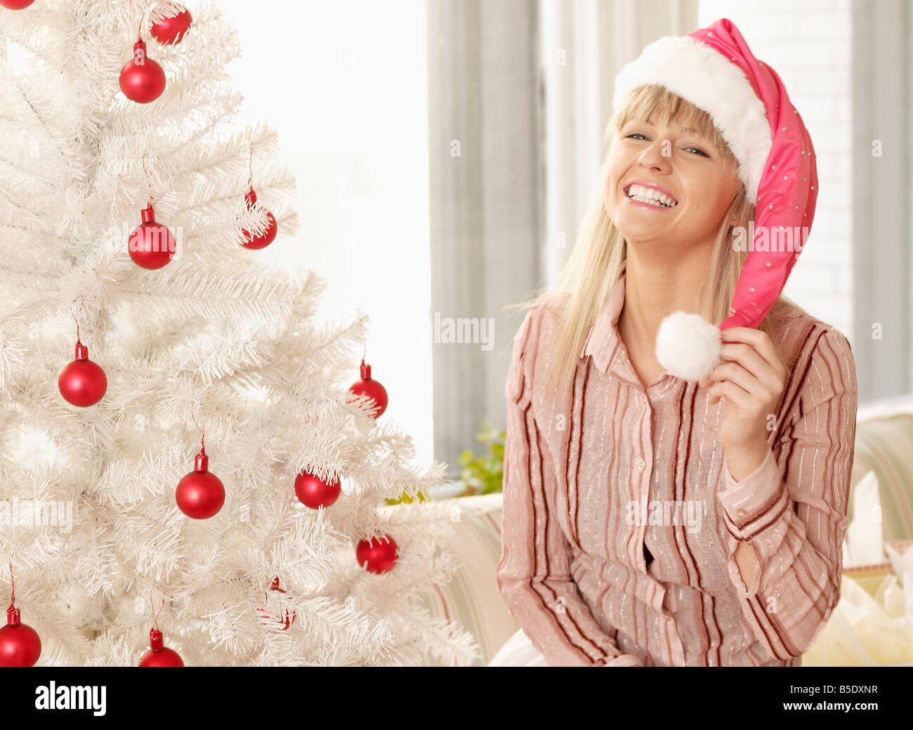 One woman dressed santa hi-res stock photography and images - Alamy