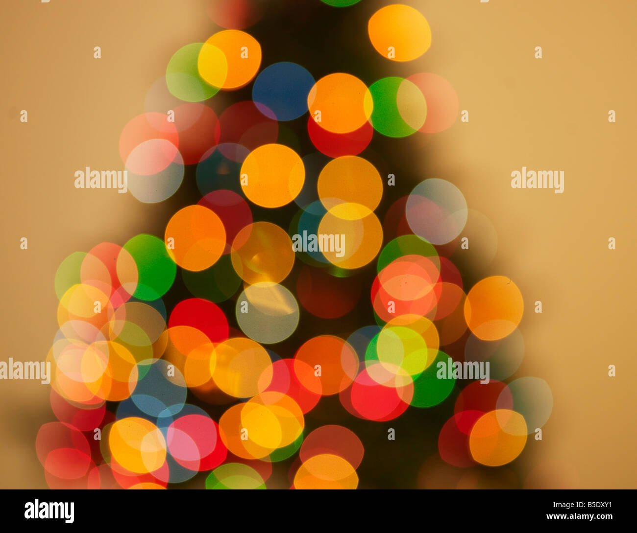 Blurred View of Christmas Tree Stock Photo