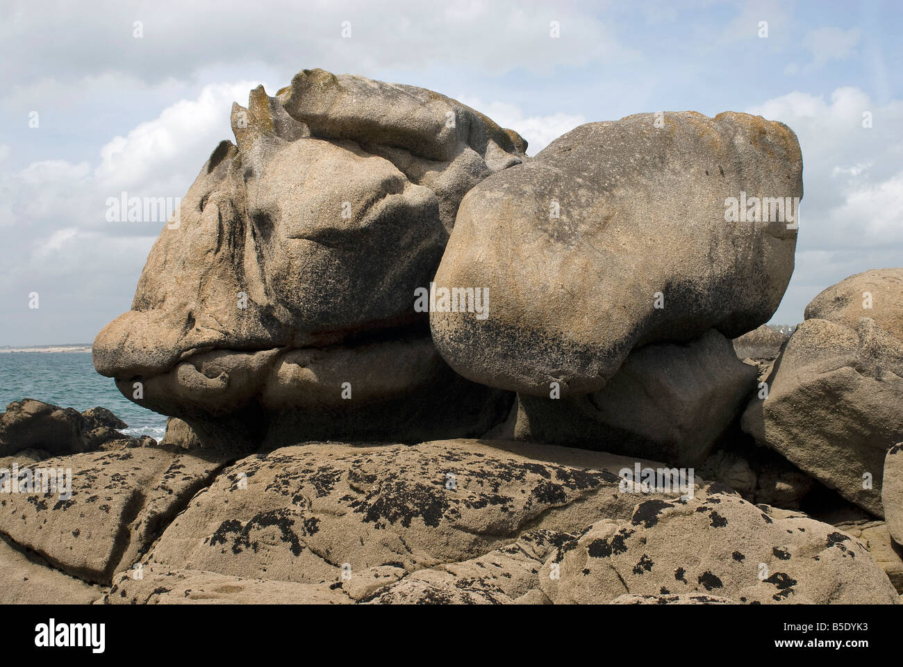 Brittany French littoral rocks Stock Photo