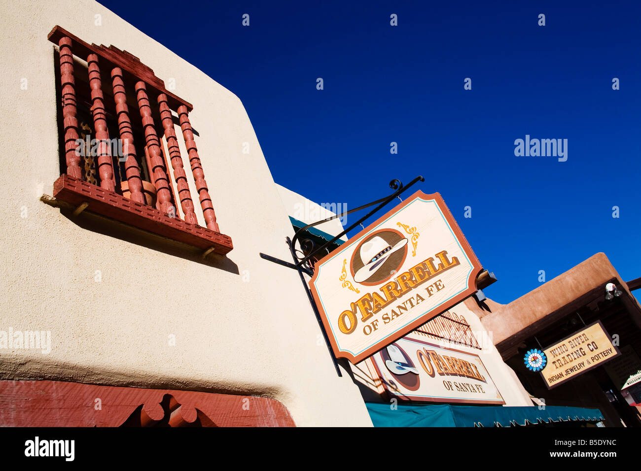 O'Farrell Hat Store, San Francisco Street, City of Santa Fe, New Mexico, USA, North America Stock Photo