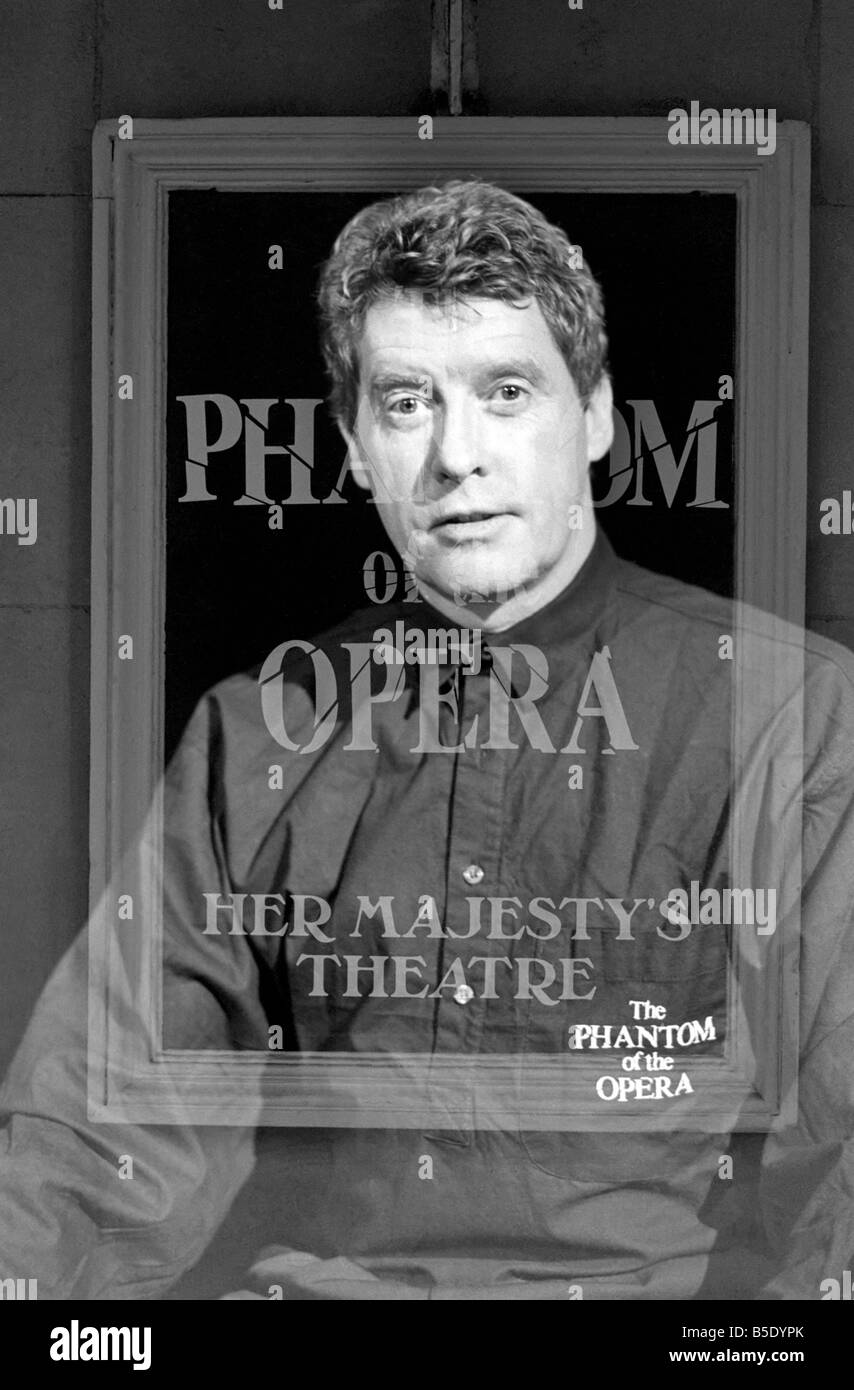 Michael Crawford seen here at the Palace theatre where he stars as the Phantom in the Andrew Lloyd Webber musical Phantom of the Opera. February 1987 Stock Photo