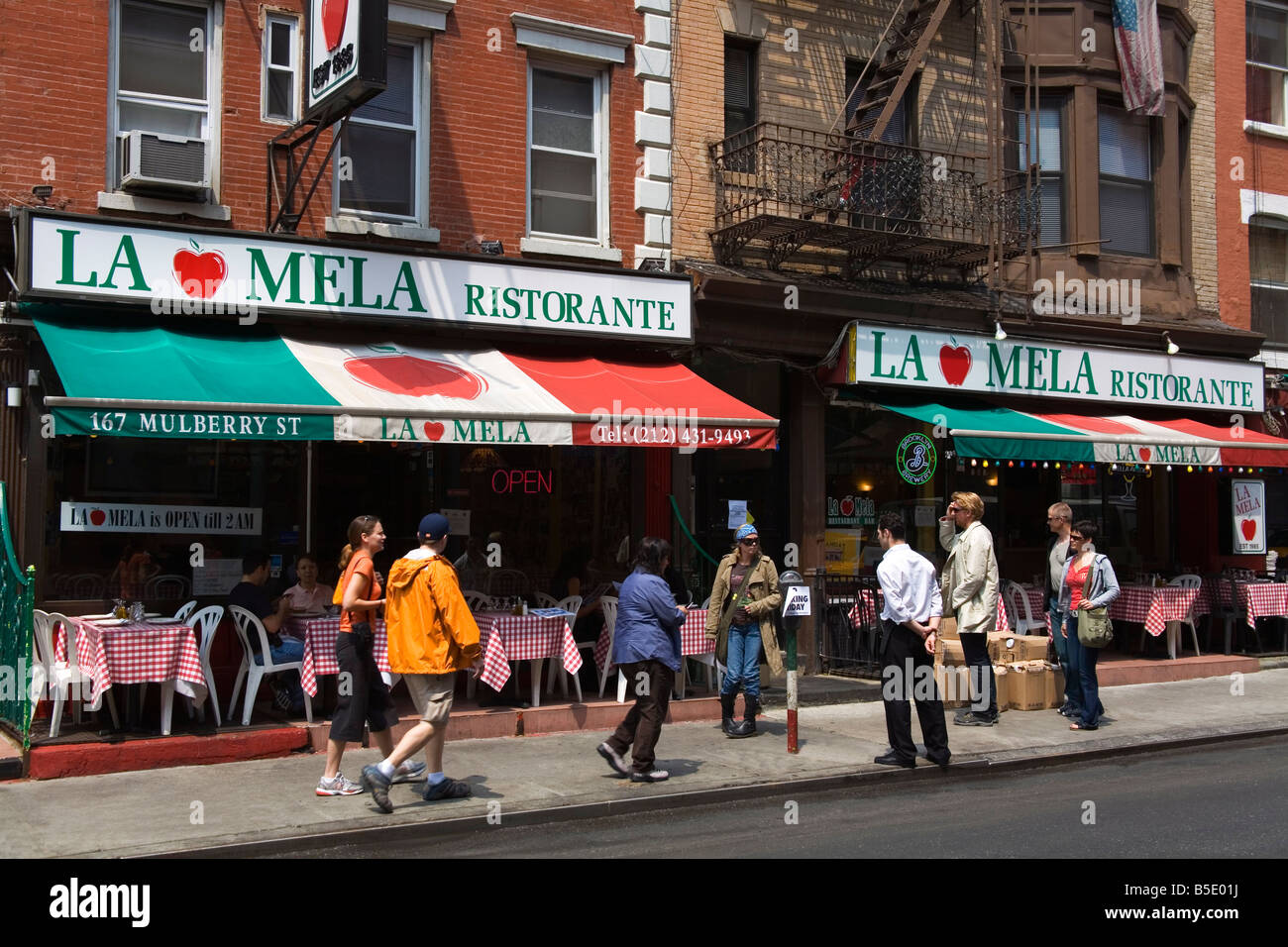Restaurant in Little Italy in Lower Manhattan, New York City, New York, USA, North America Stock Photo