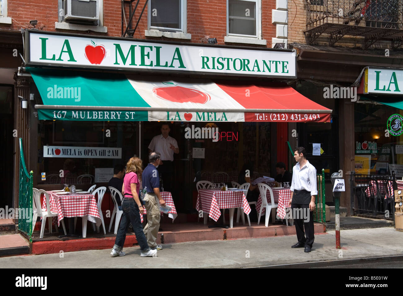 Restaurant in Little Italy in Lower Manhattan, New York City, New York, USA, North America Stock Photo