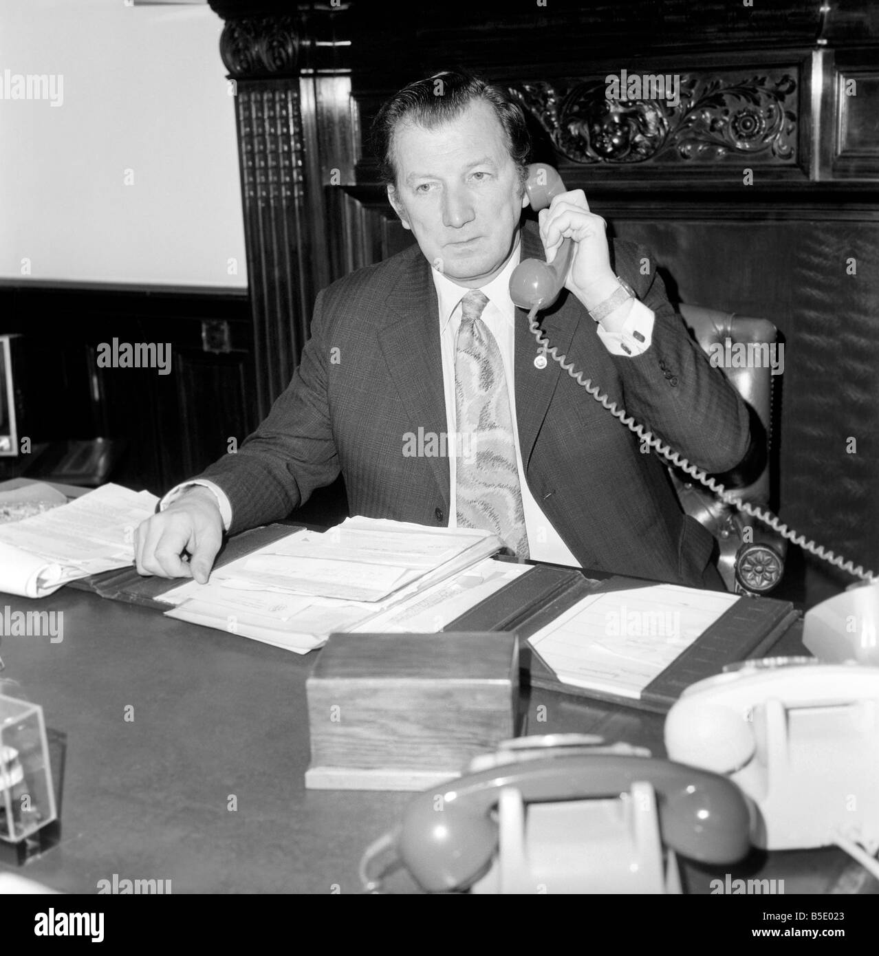 Mr. Ray Buckton (A.S.L.E.F.  Union leader). January 1974 Stock Photo