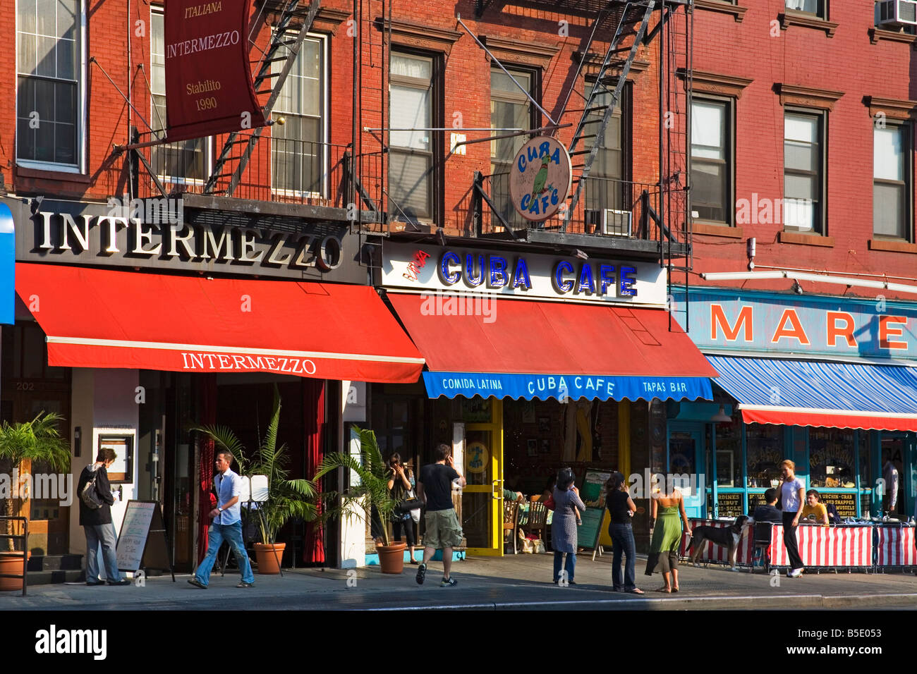 Restaurants on 8th Avenue in Chelsea District, Midtown Manhattan, New York City, USA, North America Stock Photo