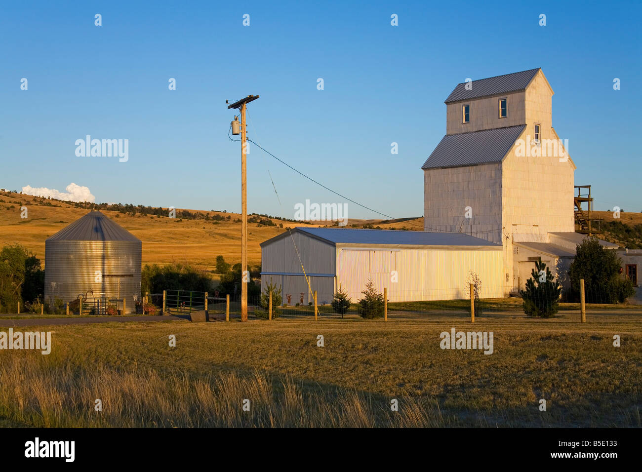 Grain elevator near Bozeman, Montana, USA, North America Stock Photo