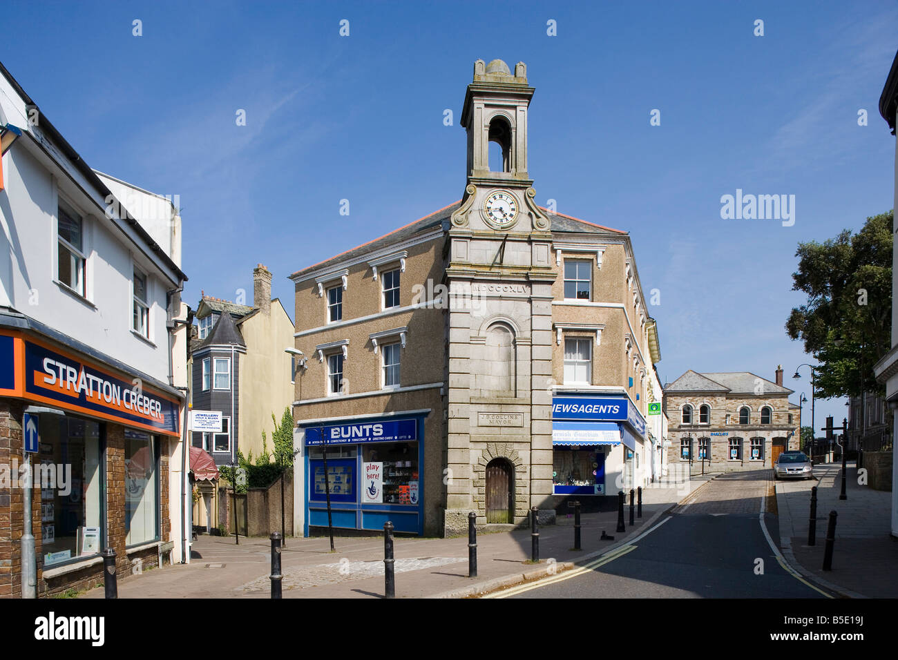Bodmin town center typical houses Cornwall Great Britain United Kingdom
