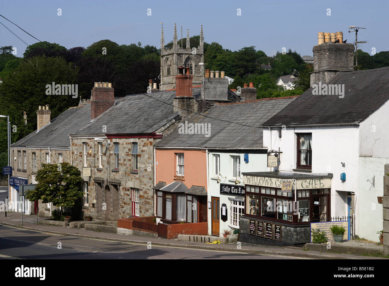 Bodmin town center typical houses Cornwall Great Britain United Kingdom