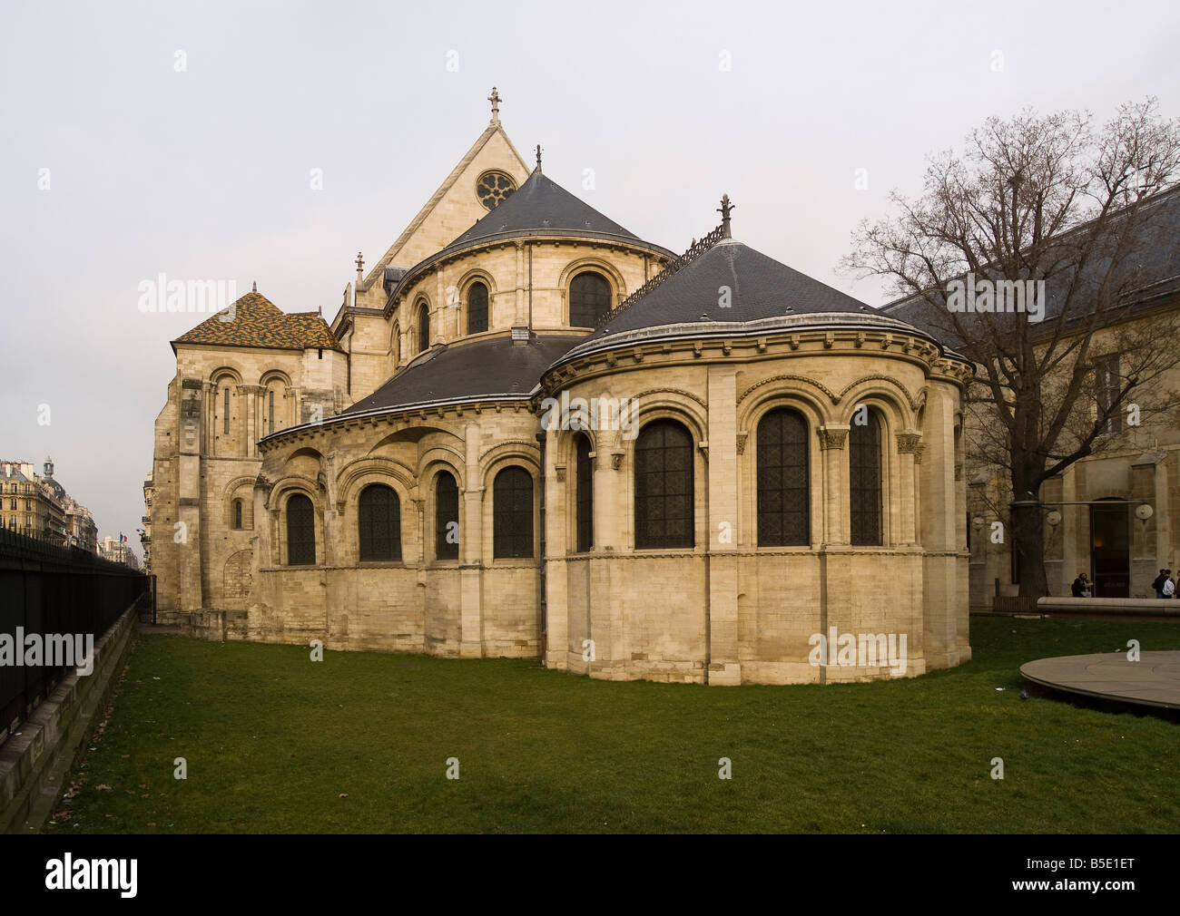 Paris France ,Chevet of St Martin des Champs church in Paris todays musée d'arts et métiers Stock Photo
