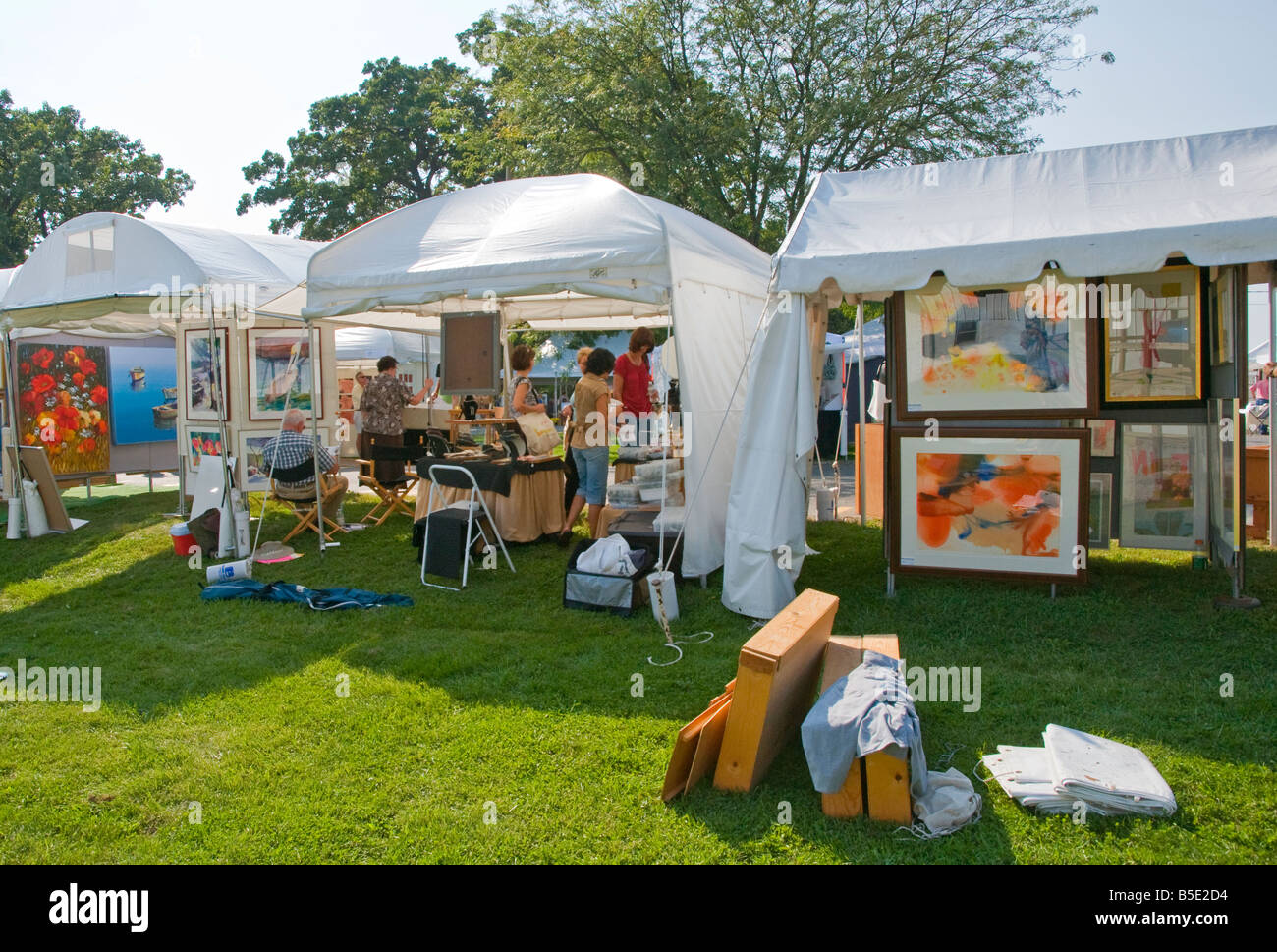 Art Show Tent Displays Stock Photo Alamy
