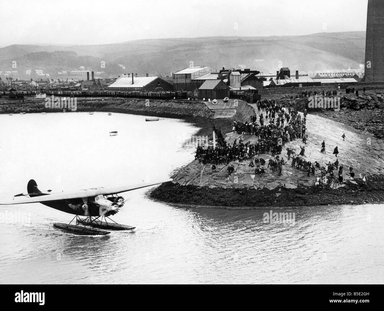 On 18 June Amelia Earhart became the first woman to fly across the North Atlantic when she arrived at Burry Point near Llanelli, Carmarthenshire at 12.40pm after 20 hour, 40 minute flight. Commander Wilmer Stultz, accompanied by engineer Lon Gordon, flew the Fokker F-VIIA-3m, named Friendship, with Amelia, an experienced pilot, navigating for much of the way. They left Trepassay Harbor in Newfoundland at 3.50pm on 17 June and experienced a difficult crossing with rain, dense cloud and severe turbulence Stock Photo