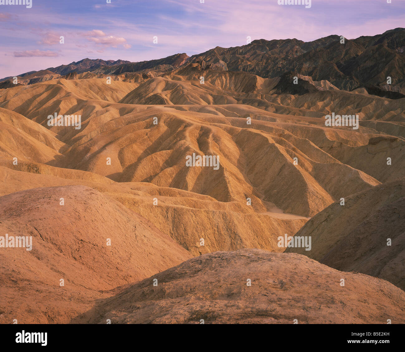 Bare hills and gulleys at Zabriskie Point in the Death Valley National Monument California USA R Rainford Stock Photo