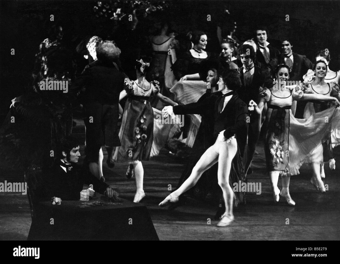 The birthday party scene from John Cranko═s ballet ±Onegin¯ presented by the Stuttgart Ballet at the Royal Opera House in Covent Stock Photo