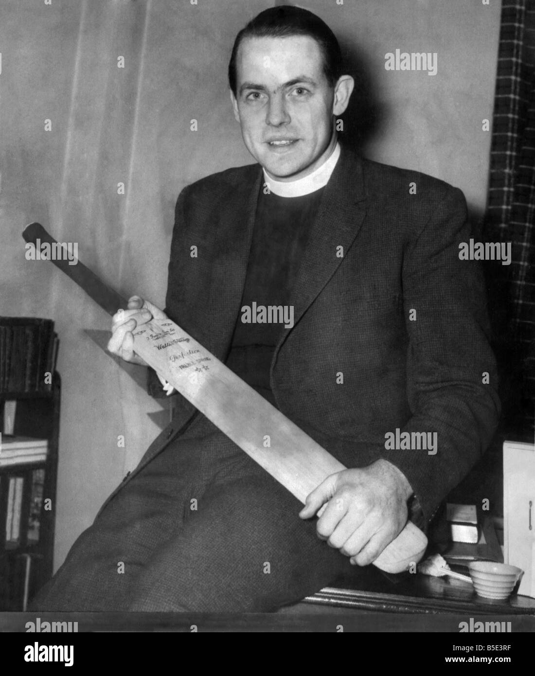 Reverend David Shepherd who may captain the England test side against the Australians photographed at the Mayflower Family Centre of which he is Warden. ;January 1962 Stock Photo