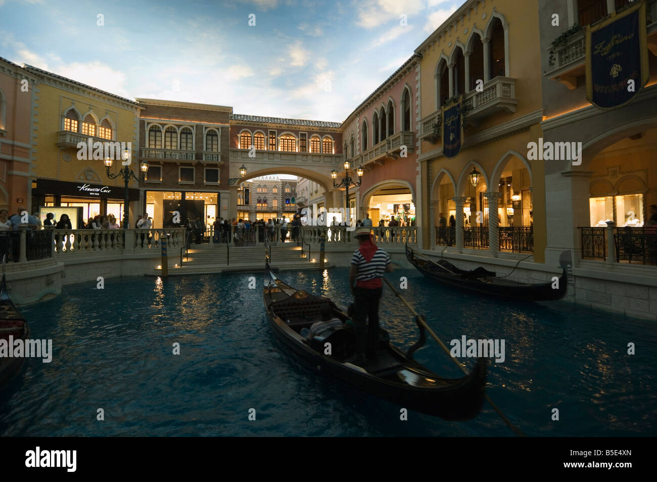 Inside the Venetian Hotel complete with gondoliers and a recreated Venice, Las Vegas, Nevada Stock Photo