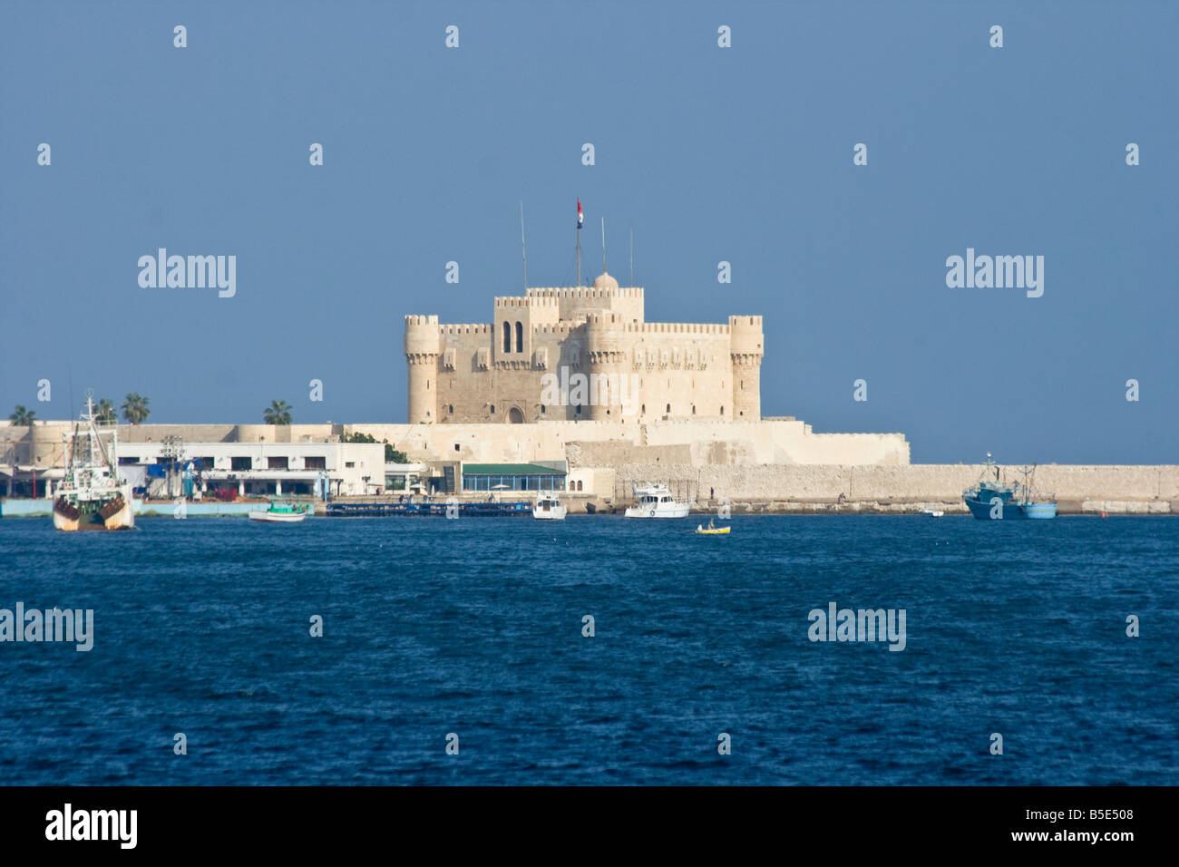 Qaitbey Castle in Alexandria Egypt Stock Photo