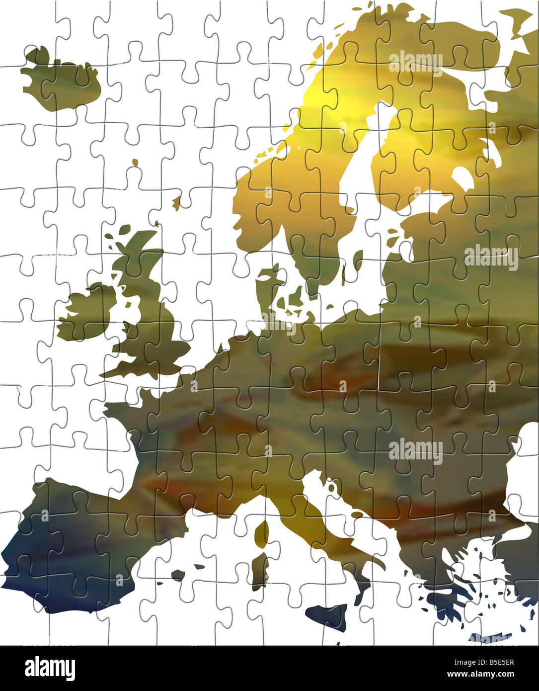 a map of europe as a puzzle Stock Photo