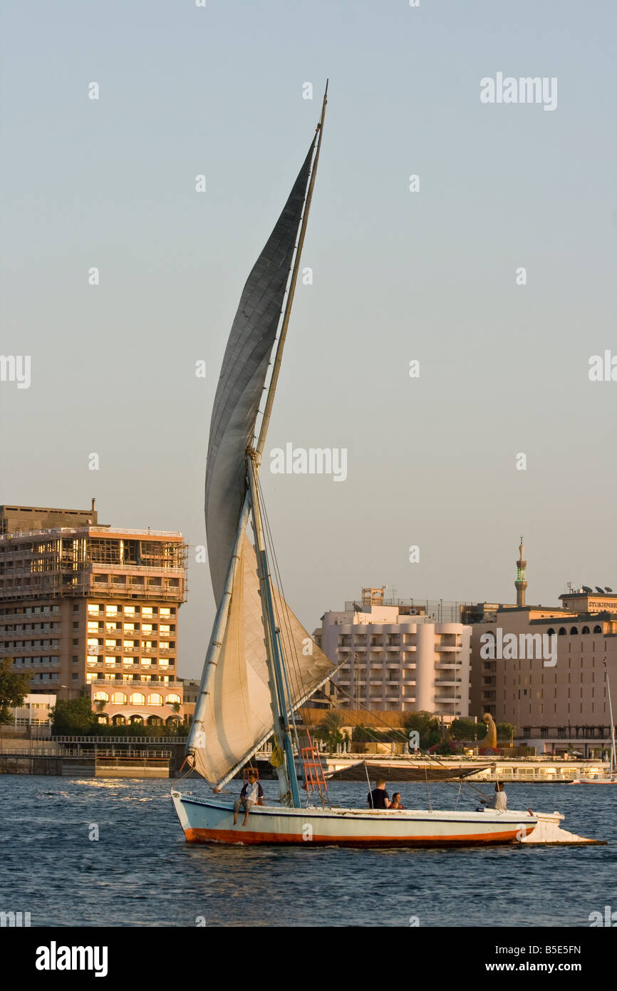 Felucca Sailboat on the Nile River in Luxor Egypt Stock Photo - Alamy