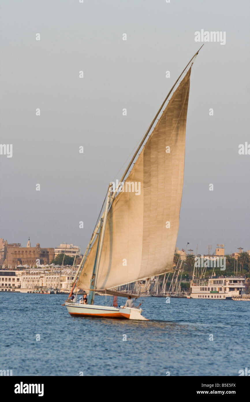Felucca Sailboat on the Nile River in Luxor Egypt Stock Photo - Alamy