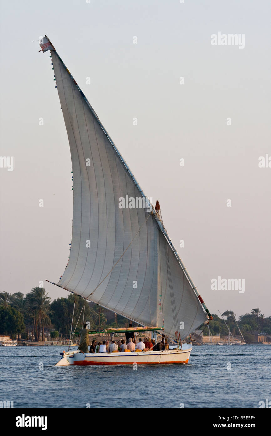 Felucca Sailboat on the Nile River in Luxor Egypt Stock Photo - Alamy