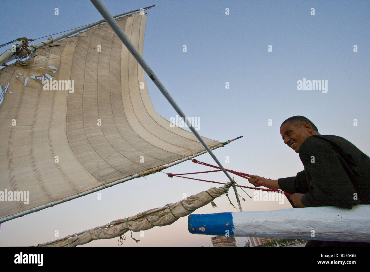 Felucca Sailboat on the Nile River in Luxor Egypt Stock Photo - Alamy