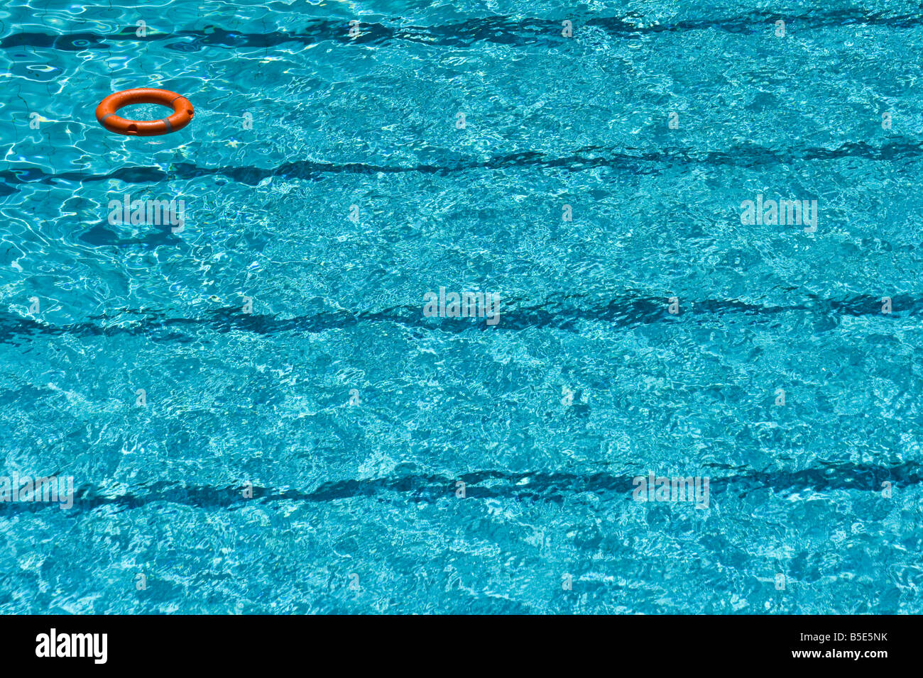 Life Preserver in a Swimming Pool Stock Photo Alamy